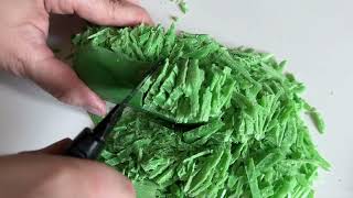 ASMR cutting green soap on the table