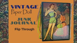 SOLD - Vintage Paper Doll Junk Journal Flip Through by Hyperstamper