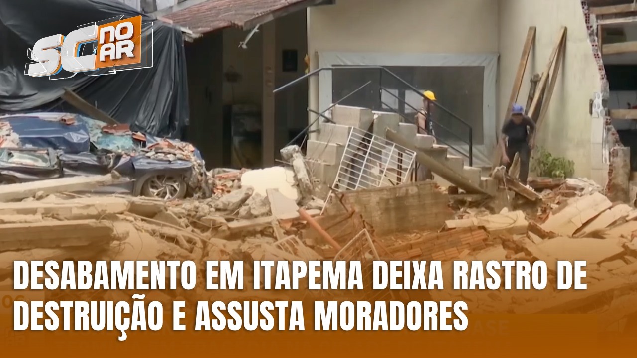 Desabamento atinge dois imóveis em Itapema e quase termina em tragédia