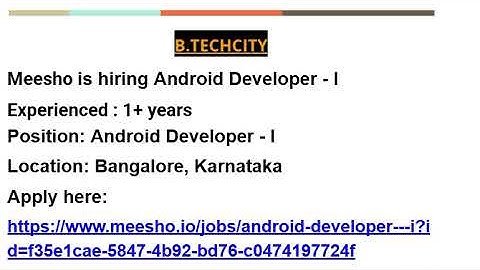 Meesho is hiring Android Developer - I