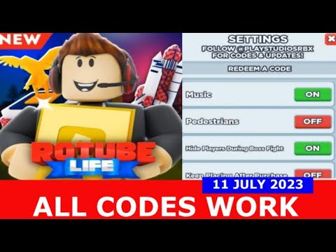 RoTube Life codes (August 2023) - Free subscribers and gems