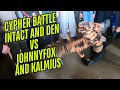 Cypher battle // bboy Intact and Den vs bboy Kalmius and JohnnyFox