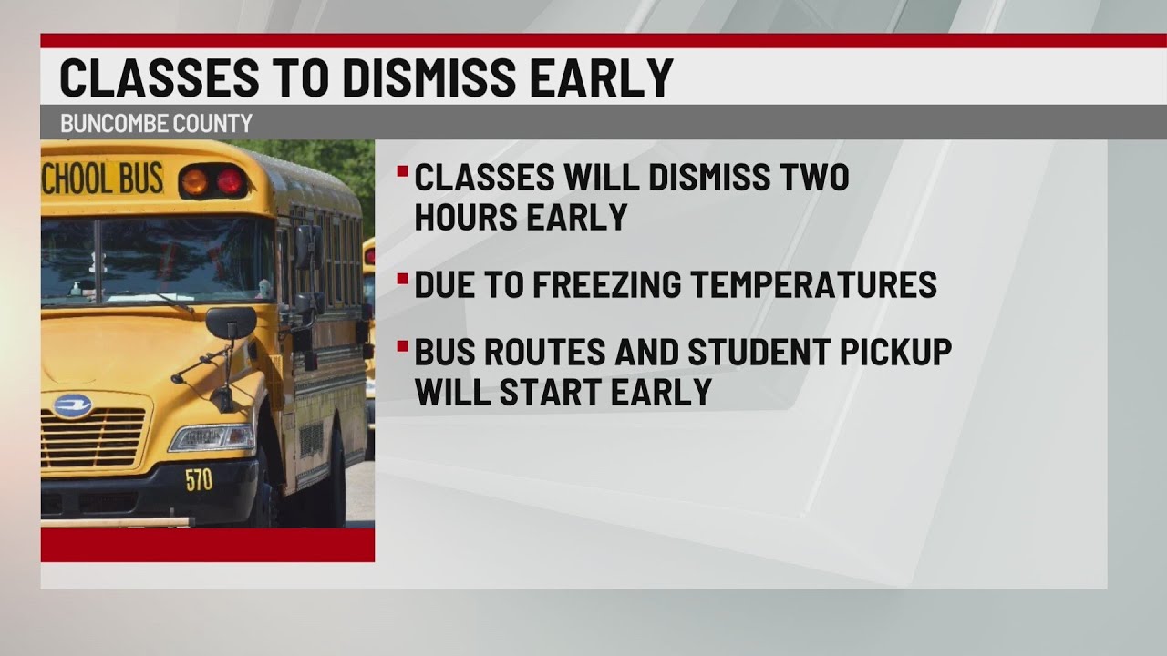 WNC school districts announce early dismissal due to weather - YouTube