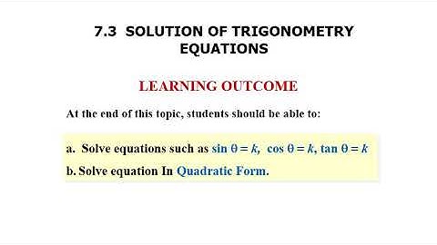 Trigonometry solution - Linear equation