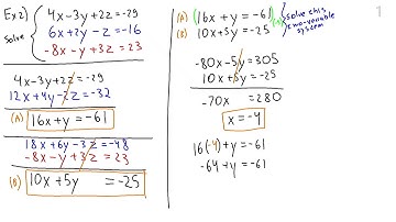 Math10150 Lesson 5 -  Systems of linear equations in three variables