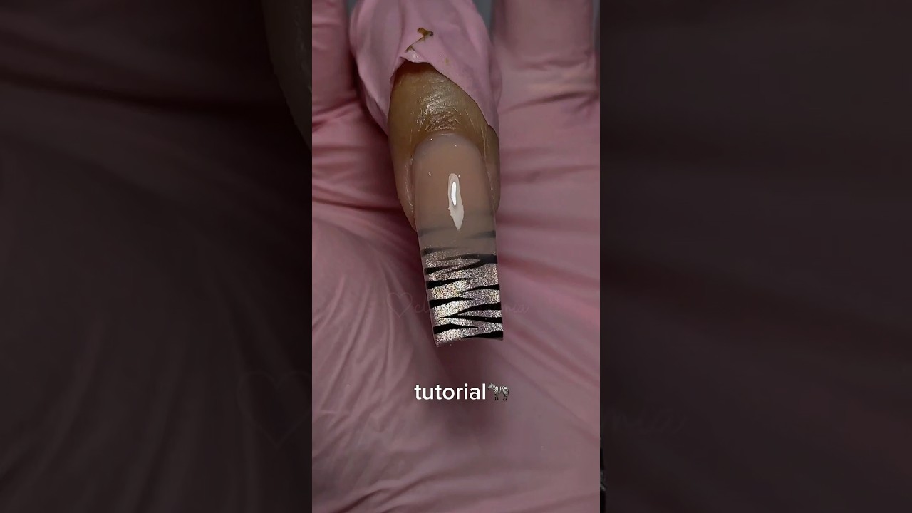 Zebra ombre nail tutorial🩷 