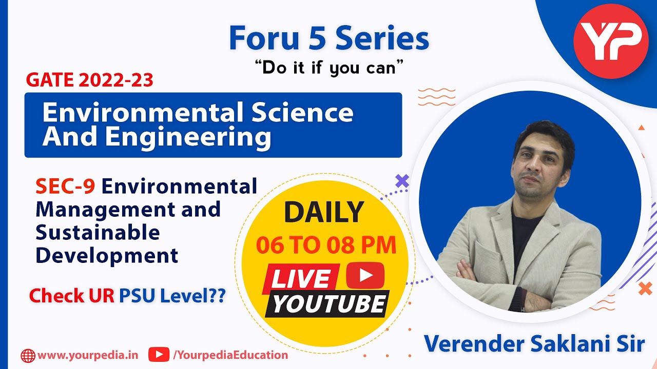 7pm Live GATE ES 2022-23 | Foru 5 Series | GATE Environment Science & Engg |Free Videos| Saklani Sir