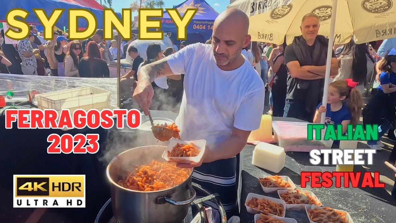 [4K] WALKING ITALIAN FERRAGOSTO STREET FESTIVAL, SYDNEY AUSTRALIA