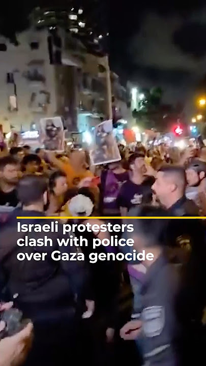 Israeli protesters clash with police over Gaza genocide | AJ #shorts