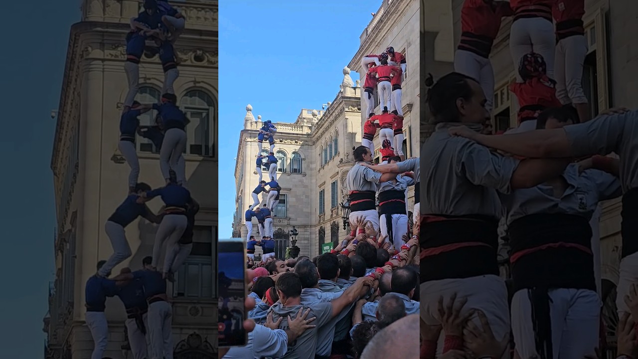 Fascinating Human Towers succeed and collapse at La Merce Barcelona 2023
