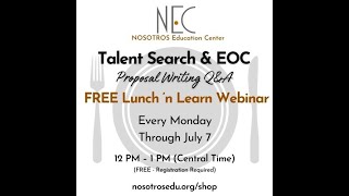 TS & EOC Proposal Writing Lunch 'n Learn FREE Webinar 4/28/25