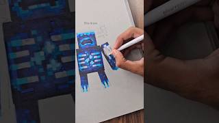 Minecraft Warden Drawing : tutorial #shorts
