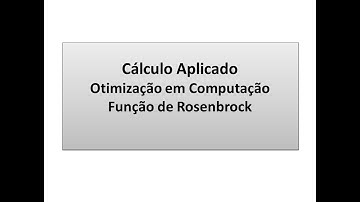Cálculo aplicado: Otimização e Função Rosenbrok