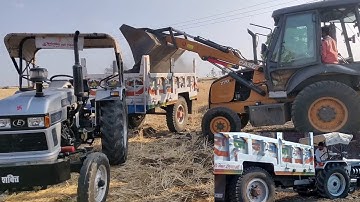 NEW Eicher 485 tractor Pulling trolley with jcb full story working best video