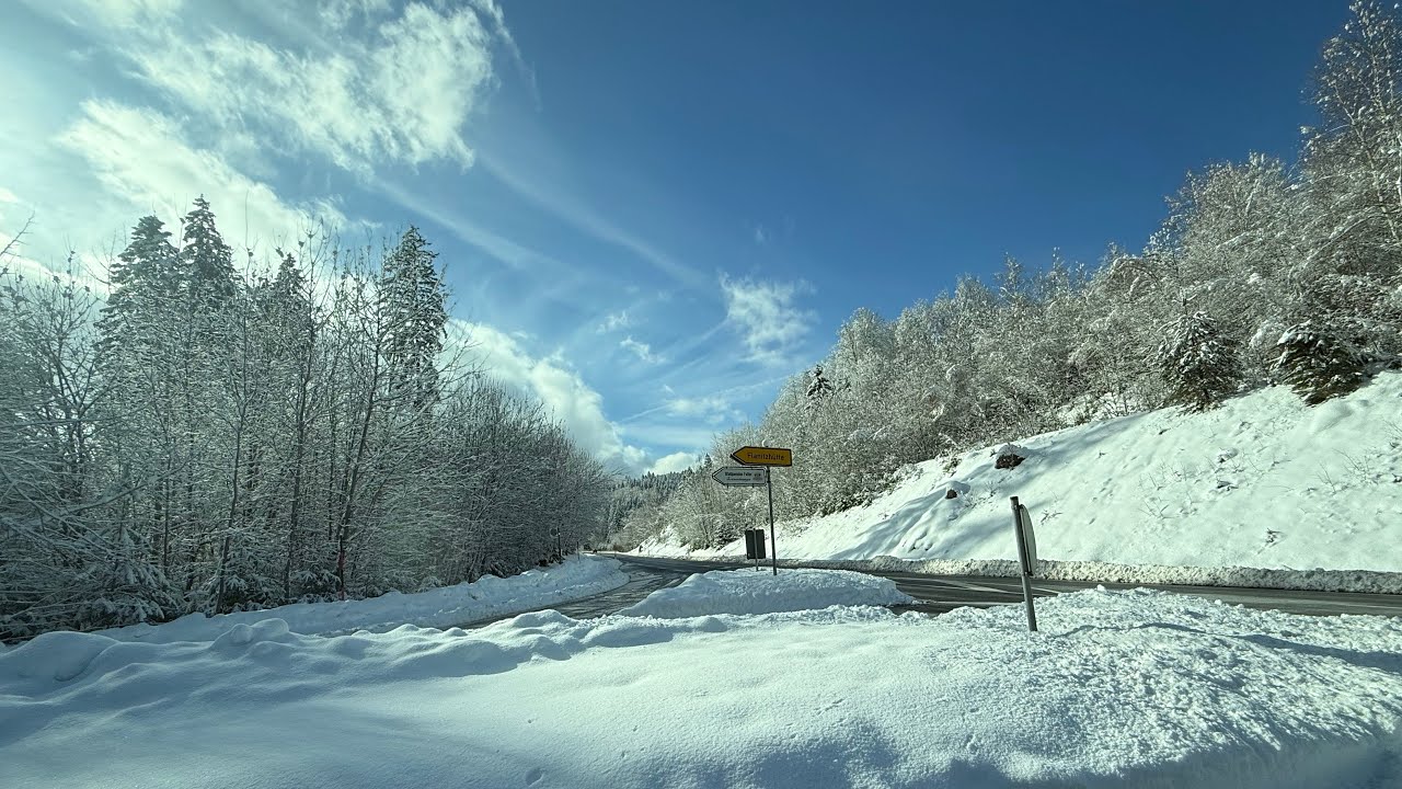 5 minutes drive through beautifull winter landscape ! ❄️