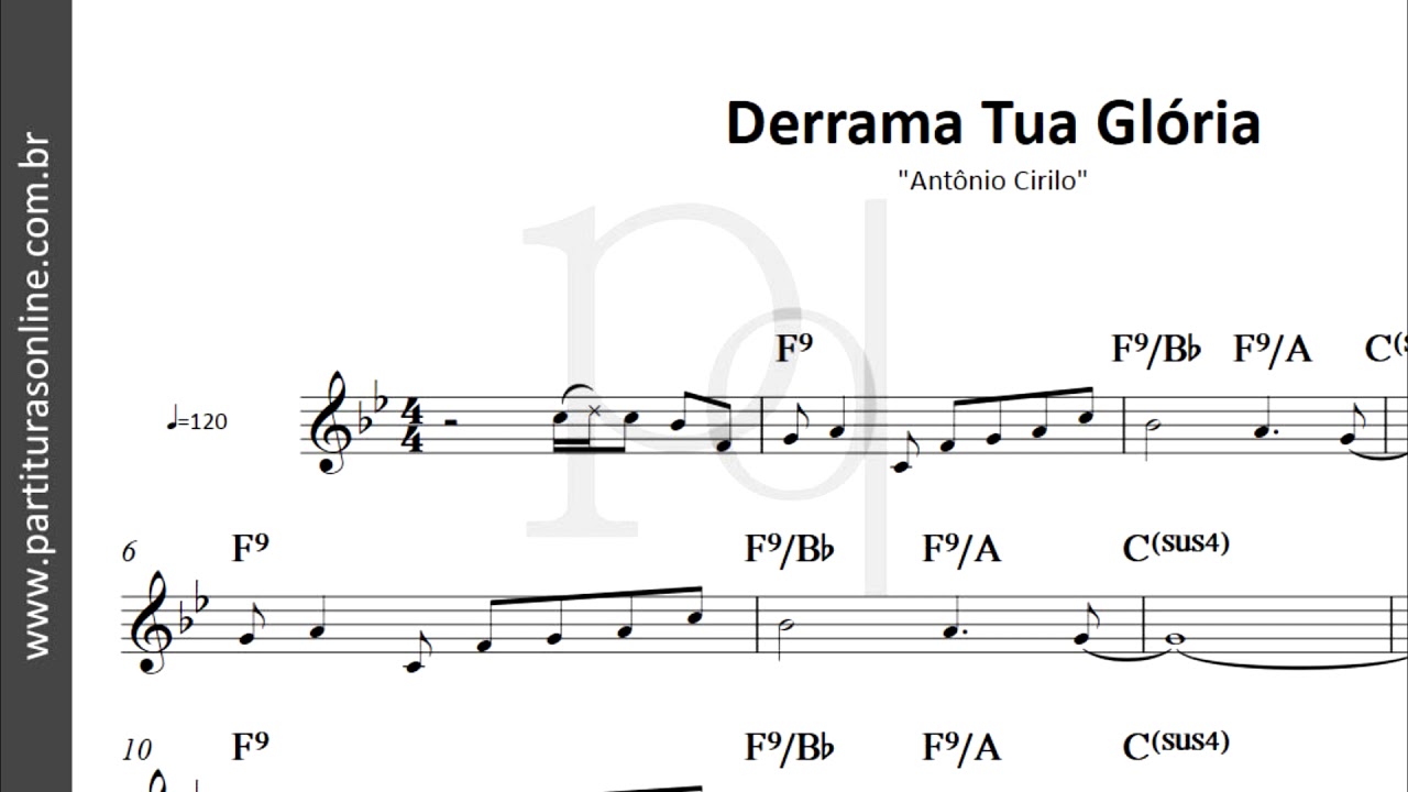 Derrama Tua Glória ♪ Antônio Cirilo | Partitura - YouTube