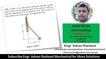 4-19 Determine the magnitude of P | Axial Loading | Mechanics of materials RC Hibbeler