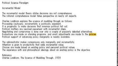 Political Science Paradigm Incremental Model