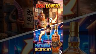 Desi Daru vs Premium Scotch: Kise Milegi Wine? 😱 Funny Animation Hindi