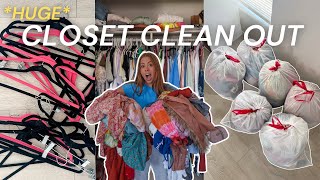 MASSIVE CLOSET CLEAN OUT 2024 *satisfying* \/\/ decluttering, purging, trying on my clothes