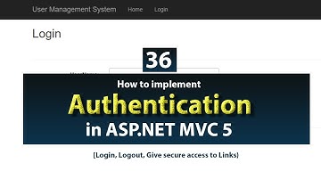 How to implement Authentication in ASP.NET MVC 5 - ASP.NET MVC 5 Tutorials - Class 36
