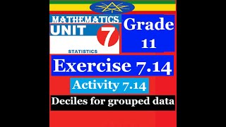 Mathematics Grade 11 Unit 7 Exercise 7.14 & Activity 7.14(Deciles for grouped data)@Cr7_G1221​