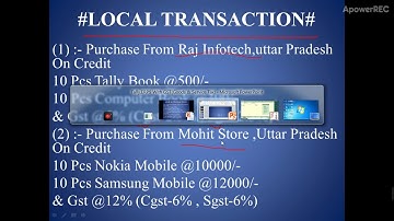 Tally ERP 9 Basic Class With Live Project Work | GST Local Purchase Transaction Part 2Tally Course.