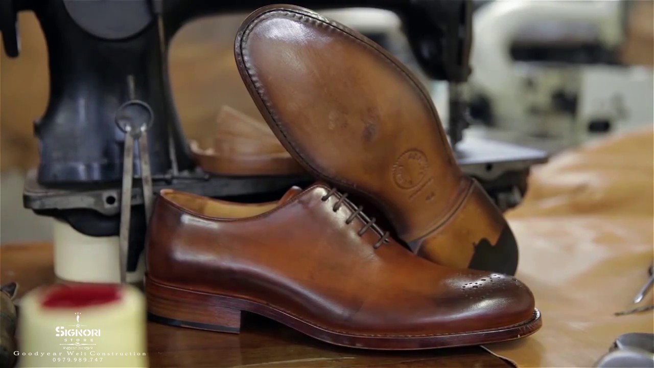 Cách GIÀY TÂY NAM GIA CÔNG THỦ CÔNG giày goodyear... - youtube