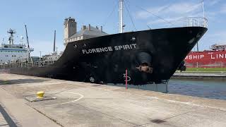 Great Lakes freighters Florence Spirit and Baie Comeau at the Soo Locks