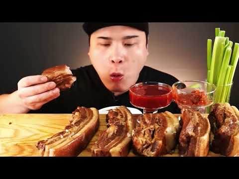 盘点不同国家美食主播吃五花肉，看到最后，嘎嘎解馋