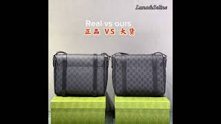 GUCCII GG MESSENGER BAG GG supreme BLACK REAL DETAIL COMPARED screenshot 5