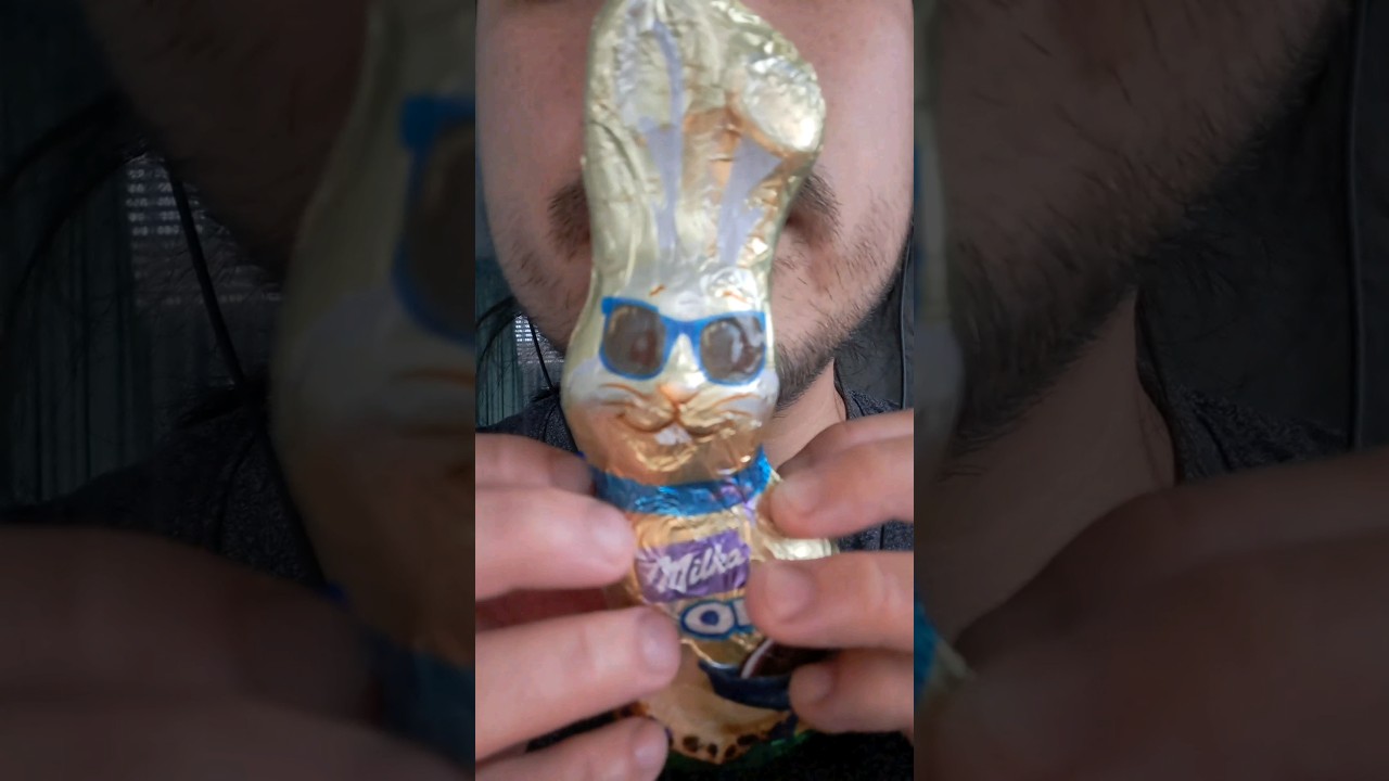 ASMR Milka Oreo Chocolate Easter Bunny eating sounds mukbang 
