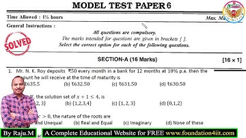 Class 10 ICSE First Semester Exam || Mathematics || Model Test Paper 6 ||