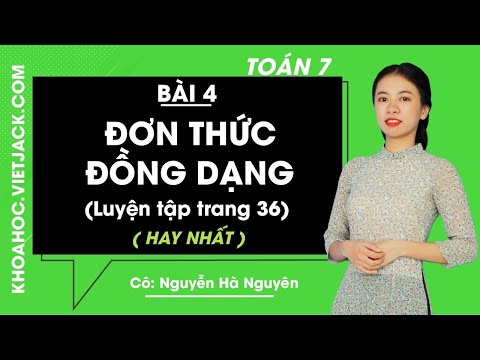 Video Toán học 7 - Bài 4 - Đơn thức đồng dạng ( Luyện tập... - youtube
