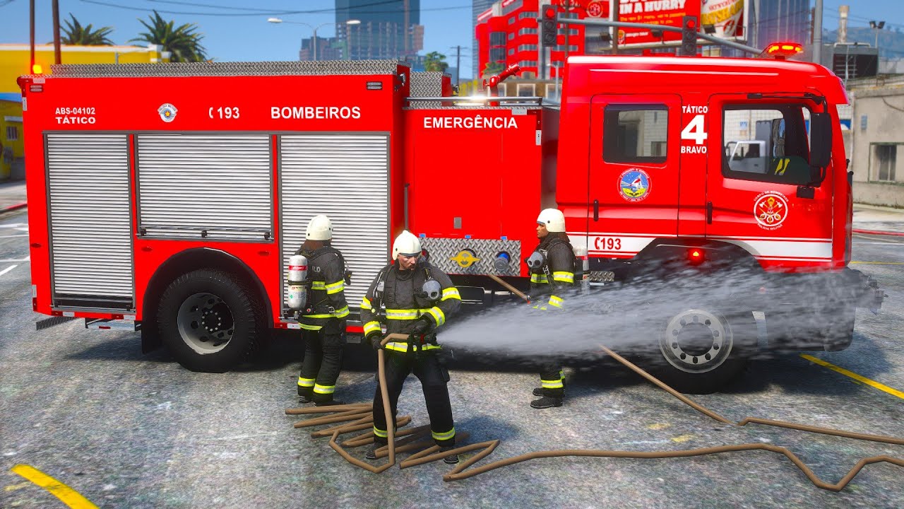 OCORRÊNCIA INCÊNDIO CRIMINOSO - ABS TÁTICO CORPO DE BOMBEIROS SP - GTA 5!!!