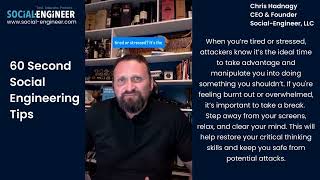 Destress to Stay Safe - 60 Second Social Engineering Tip