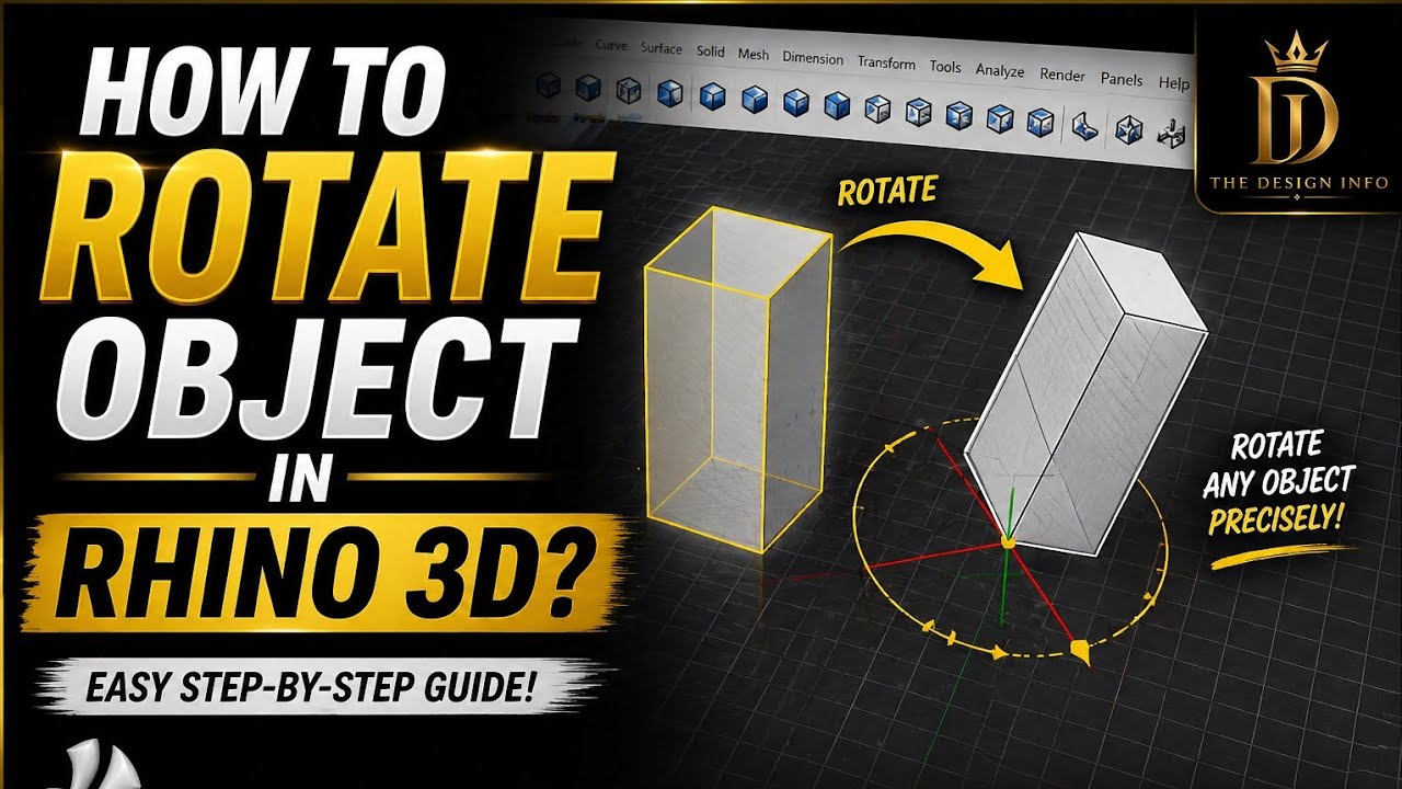 How to rotate object in Rhino 3D? | The Design Info | - YouTube