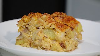 Cheesy Cabbage Potato SAVOURY Bread Pudding Family Feast on a Budget