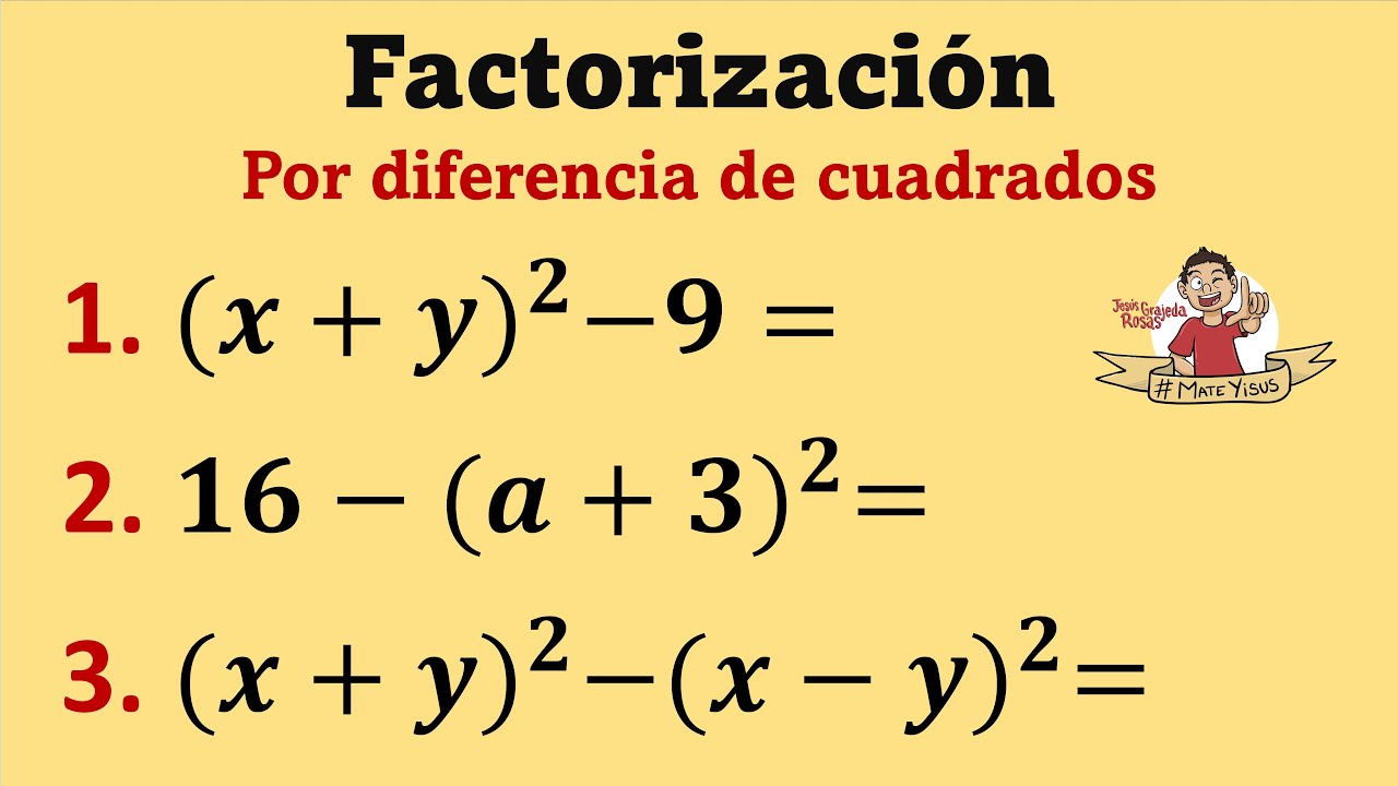 Factorización por Diferencia de cuadrados. Caso especial | Video 3 de 3.