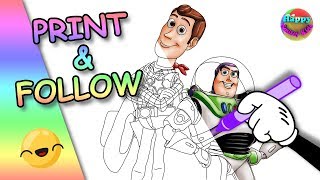 COLORING PAGES TO PRINT TOY STORY 4 💙🎨❤️️  WOODY AND BUZZ