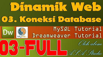 Full Video, Dreamweaver Tutorial, Dinamik Website, 03, Koneksi Database, Dreamweaver MySQL Tutorial