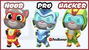 NOOB vs PRO vs HACKER Talking Tom Hero Dash 2020 | Pew Runner