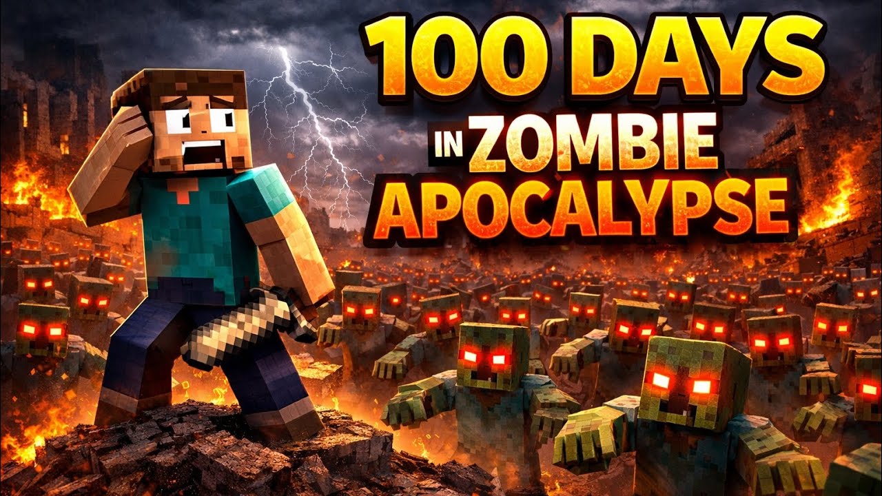 100 Days in Zombie Apocalypse! #minecraft @minecraft - YouTube