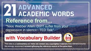21 Advanced Academic Words Words Ref from "Don't suffer from your depression in silence | TED Talk"