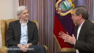 Julian Assange Speaks With Ecuador Fm Inside Countrys Embassy In London Raw Video