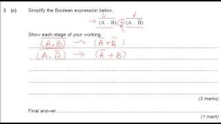 AS Computer Science Boolean Algebra Worked Example 6