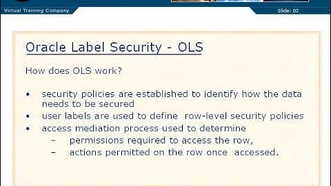 08 03 Using Oracle Label Security