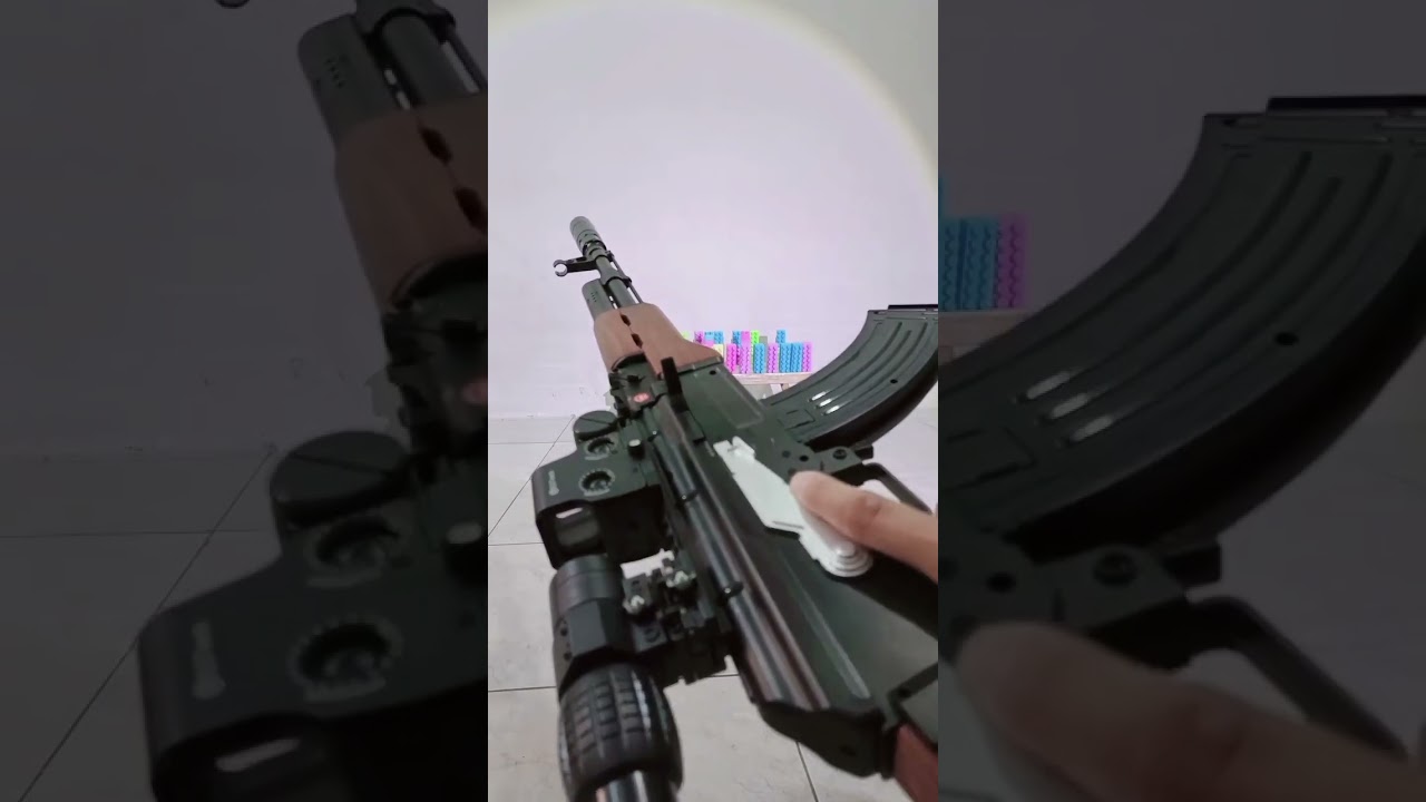 AK47 Water Gel Blaster Tembakin Target LEGO! Seru Banget! 