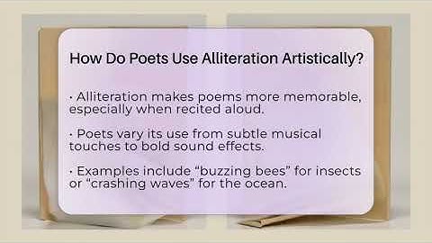 How Do Poets Use Alliteration Artistically? - The Prose Path