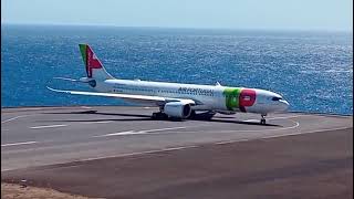 😲🌬️BIG BOY TAP AIRBUS A330-941 FAZ DESCOLAGEM COM BASTANTE VENTO. Aeroporto da Madeira.